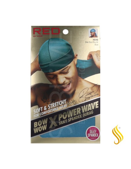 Red Kiss Power Wave Silky Spandex Durag Blue Capa De Cabello